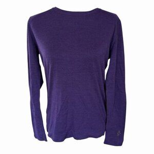 Smartwool 100% Merino Wool Base Layer Women's Purple Large Pullover Hiking L/S